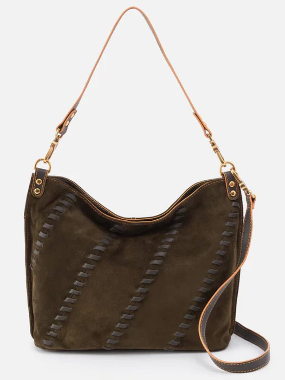 HOBO Pier Crossbody/Shoulder Bag in Herb suede, NWT